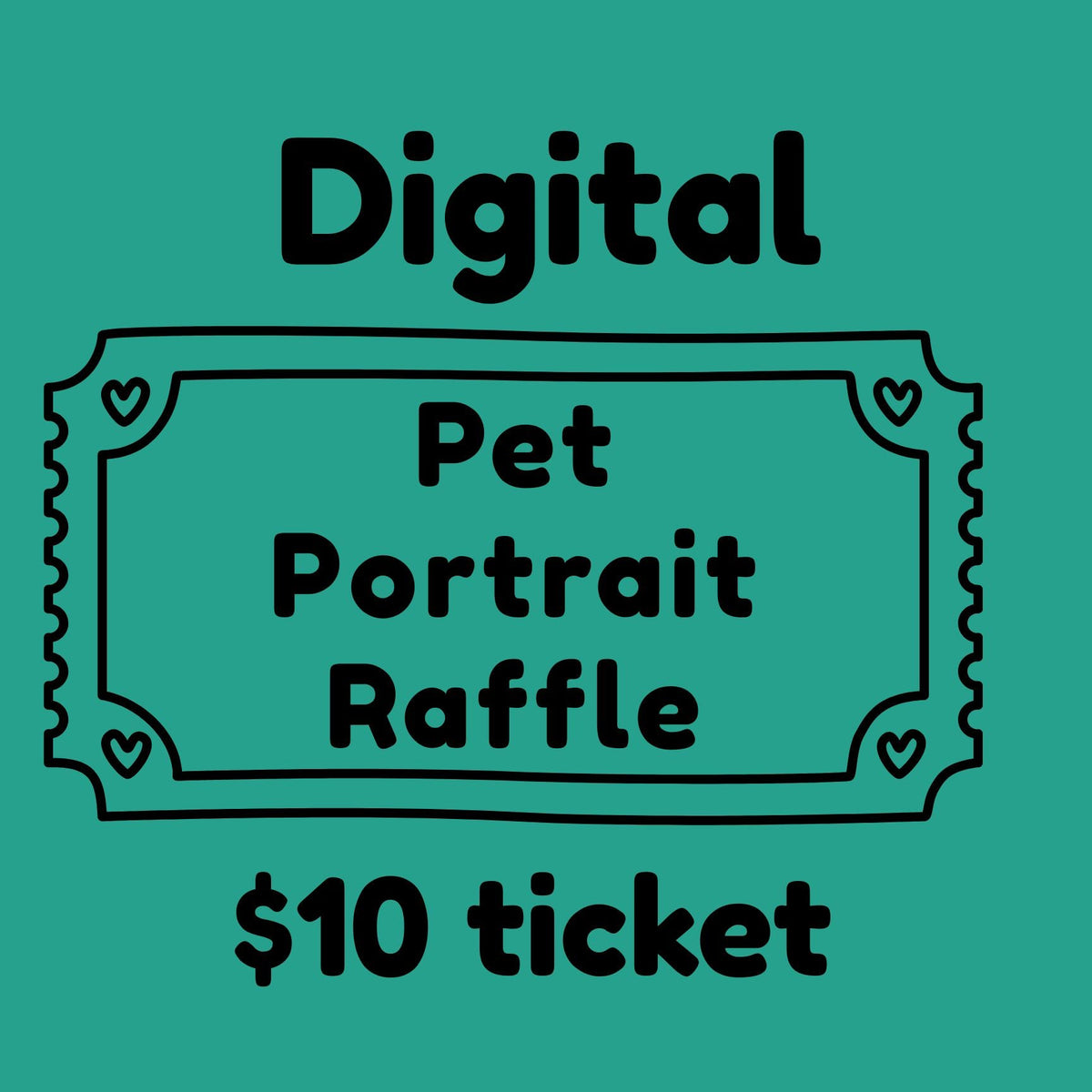 Pet Raffle Digital Pet Portrait Raffle Ticket – Peytons Paintings & Illustrations