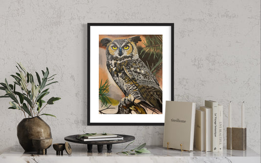 Orginal Owl Oil Painting